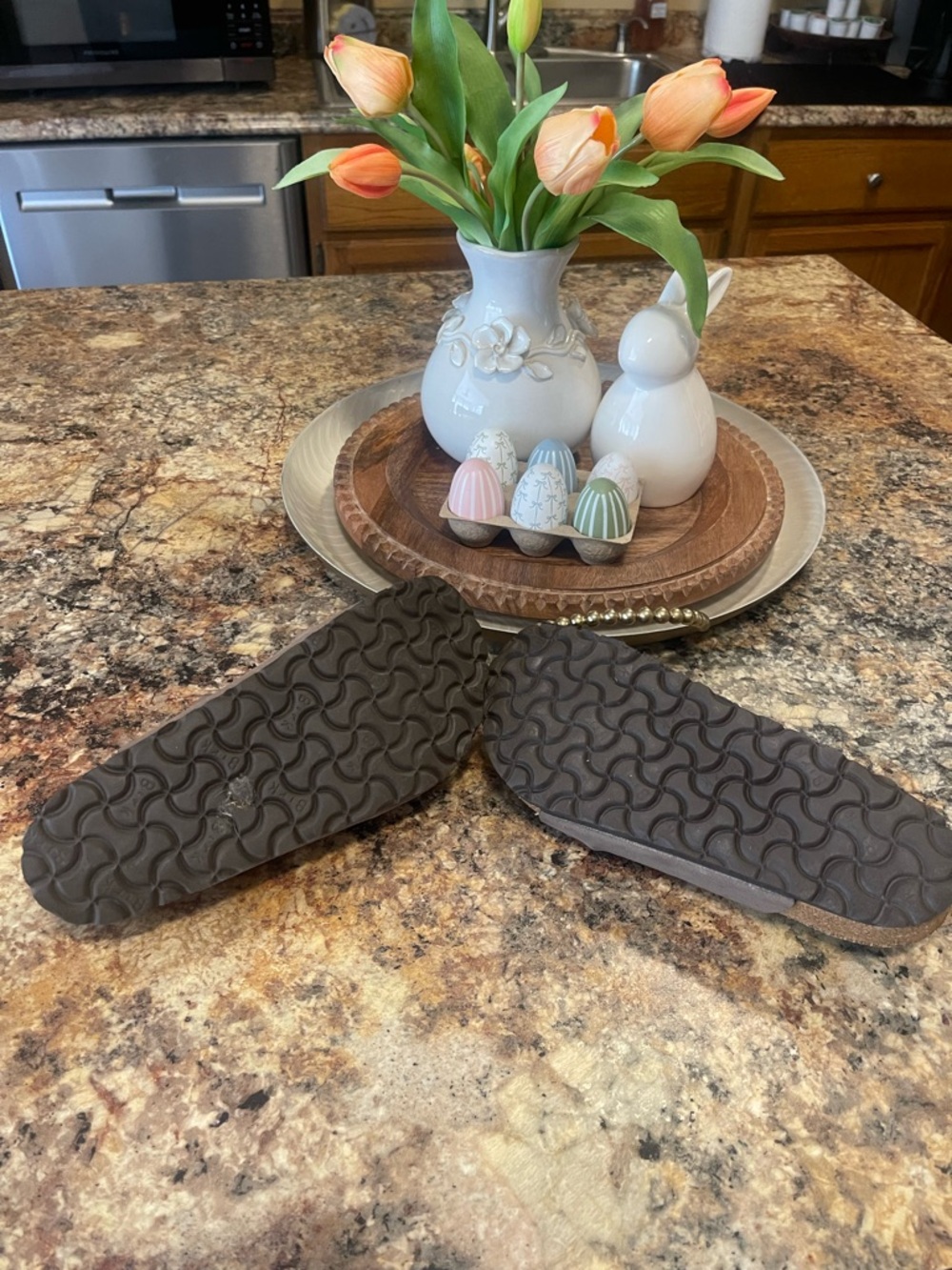 Birkenstock Brown Triple-Strap Suede Slide Sandals - Picture 6 of 6